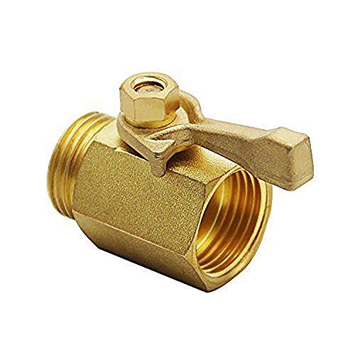 Highmoor Heavy Duty 3/4" Brass Shut Off Valve Garden Hose Thread Connector Water Flow Control 2pcs