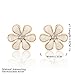 Scheppend 18k White Gold Plated Black Flower White Flower Gold and Rose-gold Earring Stud