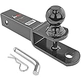 GoTow GT-10008 ATV UTV 3 In 1 Ball Mount Hitch W/ Hitch Pin Fits 2-inch Receiver Class III 6000lb 2-inch Ball