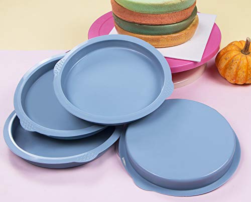 image for Webake Multi Layer Cake Pans, 7 Inch Round Cake Pan Set, Silicone Cake