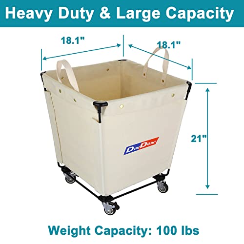 HeavyDuty Canvas Laundry Hamper with Wheels for Home Closet Large Rolling Laundry Basket with