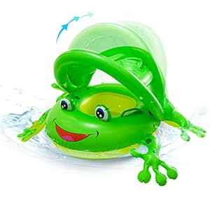 Comprar Flotador para bebé Rana con Asiento, Sombrilla para Niños 1-3 años (Verde) - Tienda Online flotadores piscina - Envíos Baratos o Gratis