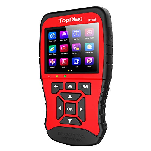 JD906 Enhanced Mode 6 Mode 8 OBD2 Scanner Engine Fault Code Reader for Smog Check with Core Analysis Thanksgiving Gifts (Red)