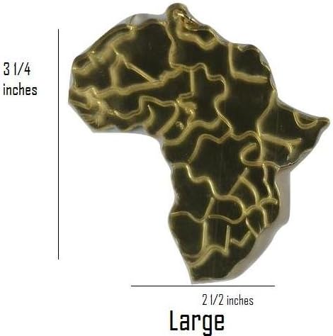Africa Map Earrings ★ Gold Mirror Style Earring ★ Choose From Small or Large Earring - 2 Different Designs