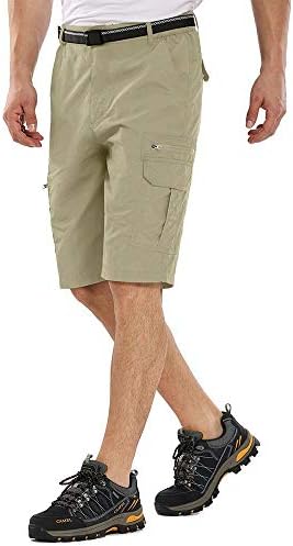 Men's cargo shorts with multiple pockets, quick-dry fabric, and a zipper fly.