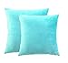 sykting Decorative Pillow Covers Solid Super Soft Short Plush Fuzzy Throw Pillow Covers for Bed Couch Chair Pack of 2 Square 18x18 inch Turquoise