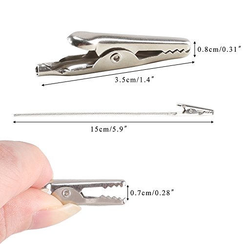 image for ManYee 50 Pcs Wire Card Holder Metal Wire Alligator Clamp Clips Long-T