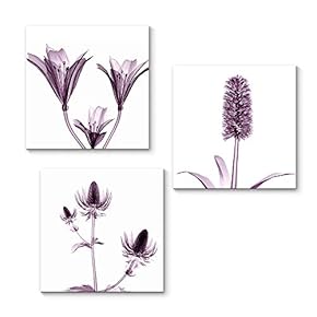 Transparent Beautiful Flowers Painting Artwork for Home Framed x3 Panels