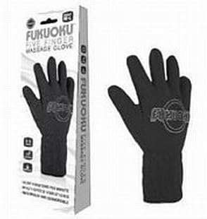 FUKUOKU FIVE FINGER FULL BODY MASSAGE BLACK WATERPROOF VIBRATING GLOVE - VIBRATOR GLOVES - [Right Hand Only]