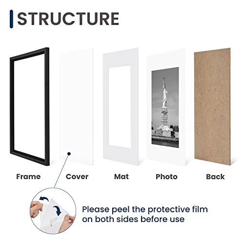 ENJOYBASICS 12x18 Picture Frame, Display Poster 11x17 with Mat or 12 x