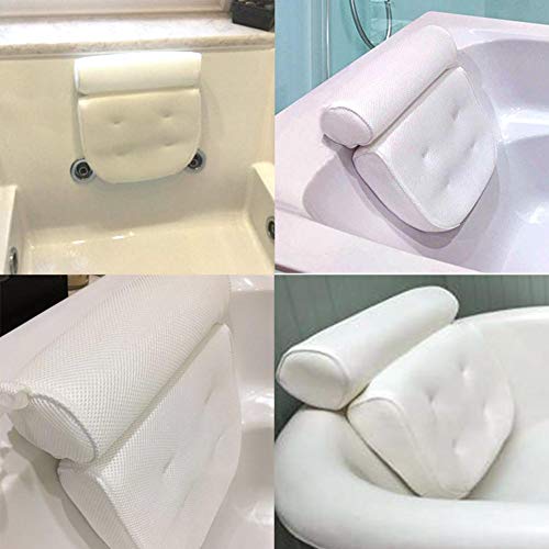 Owlhouse Bath Pillow Bathtub, Bathroom Bathtub Pillow with Sponge for Tub Jacuzzi, Premium Spa Home Spa, Luxury Cushion Support for Head, Neck, Back, Shoulders, Quick Drying, Anti-Bacterial, 14 Inch