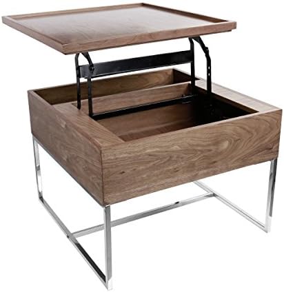 End Side Table/Night Stand with Storage （Brown）