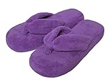 Coral Fleece Flip-flops for Women, Non-slip Cotton Outsole (Size M( US women size 8-9), Purple)