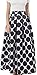 NINEWE Women's Elastic High Waist A-line Flared Maxi Skirt Blackpot US8