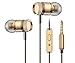 BBS-WOBA Sports Wired Earbuds Earphones with In-line Mic and Remote, Gold