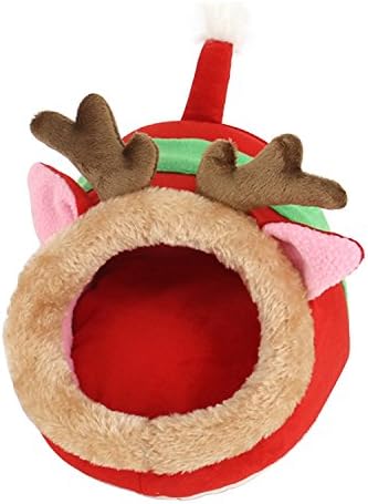 Small Animal Pet Beds Mat Guinea Pig Bed Winter Comfort Warm Sleep Pad, Red Elk, Medium