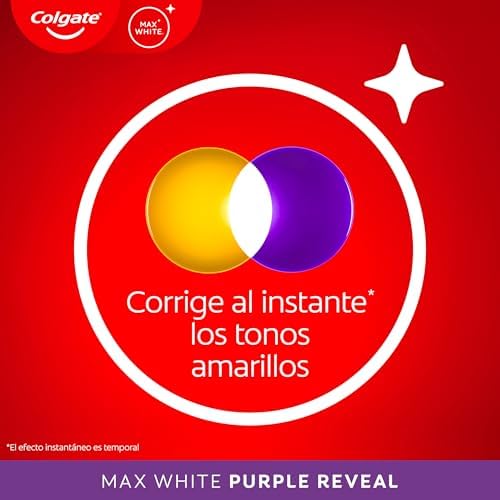 Colgate max white purple reveal, pasta dentífrica branqueadora, dentes brancos, embalagem 12 unidades x 75ml