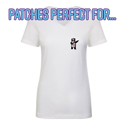 Hat Shark Randy Otter Black White & Red All Over Bloody Panda w/Shot Gun Patch Applique