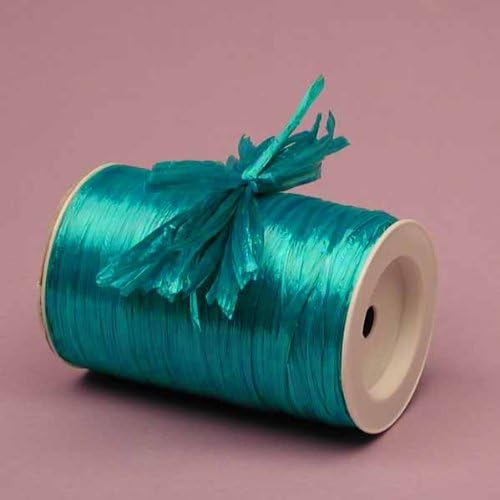 Premium Quality Rayon Raffia Ribbon - 1/4 Inch X 100 Yards (Aqua Pearlized)