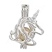 10pcs Silver Pearl Cage Locket Pendants, Essential Oil Diffuser DIY Necklace Bracelet Jewelry Making Craft, Bulk Beads Aromatherapy Diffuser Charms Gifts for Women Girls (Unicorn)
