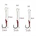 Easy Catch 50 Pack Fishing Assist Hooks 420 Stainless Steel Jigging Assist Fishing Hooks with PE Line