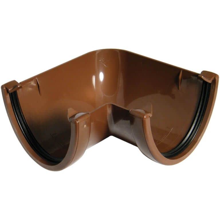 RAH1BR (90 Degree Angle) in The Floplast (Brown) Hi-Cap Guttering Range Gutter:115mm DOWNPIPE: 68 or 80mm Select Individual Components as Required