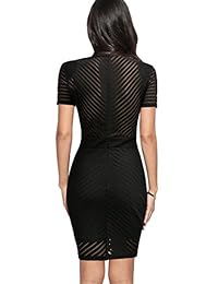 REPHYLLIS Vestido de mujer de manga corta con cremallera