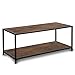 SONGMICS Coffee Table, Cocktail Table with Storage Shelf for Living Room and Office,Wood Look Accent Furniture with Metal Frame, Rustic ULCT66BX