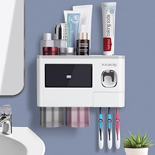 Toothbrush Holders Wall Mounted, Yoobure Automatic Toothpaste Dispenser