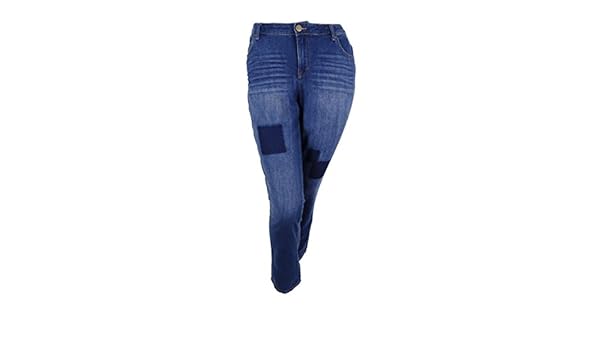 Womens Plus Fiji Slimming Denim Straight Leg Jeans Blue 22W Style /& Co