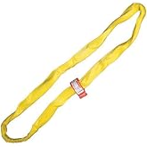 Yellow Endless 2 Foot Polyester Round Sling | 8,400 lb. Vertical Capacity | 6,700 lb. Choker | 16,800 lb. Basket | 2-1/4" Relaxed Width | Hanes Supply (HSI) Heavy Duty Sling