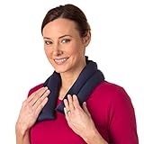 Sunny Bay Extra Long Ice Wrap for Neck and Shoulder, Microwavable, Portable, Reusable, Hot and Cold (navy blue 2 lines)