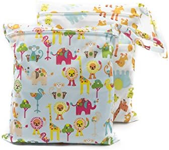 Anzirose Wet Dry Bag Waterproof Baby Cloth Diaper Bag Travel Organiser Bag Pack of 2
