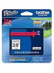 Brother Tape, Black on Red, 9mm