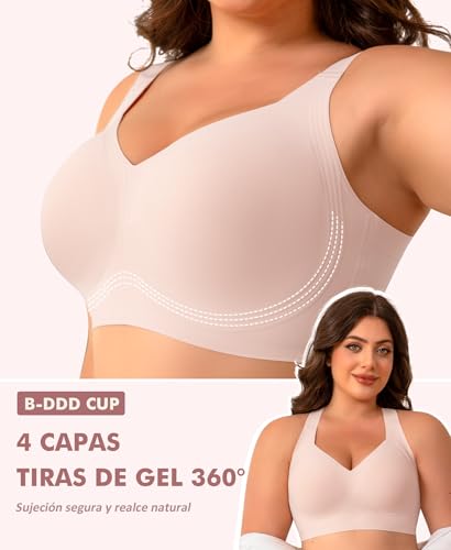 Ganado Women's Wireless Bras Wide Strap Bra Push up Padded Basic Seamless Bralette