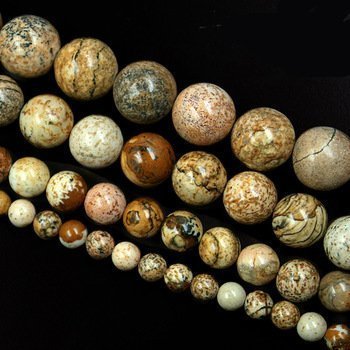 Hybeads brown round picture jasper beads natural stone …