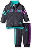 adidas Baby' Fashion Tricot Jacket and Pant Set, Mercury Grey, 24 Months