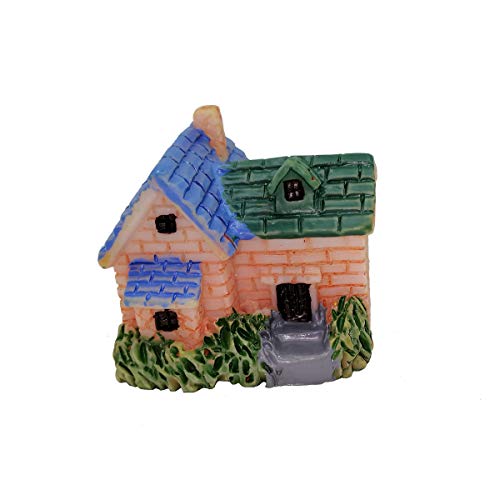 EMiEN 4 Pieces Mini Villa House Miniature Ornament Kits,Miniature Ornament for DIY Dollhouse Decoration Fairy Garden Plant Décor