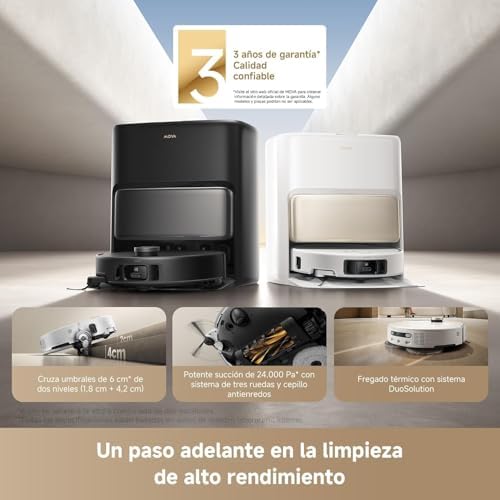 V50 Ultra Complete Robot Aspirador e esfregão de chão 24.000 Pa, esfregamento térmico com Sistema DuoSolution, navegação com elevação, ultrapassa obstáculos até 6 cm, branco