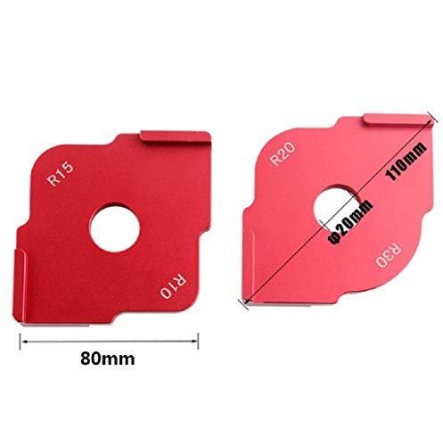 Set of 2 Aluminium Alloy Wood Panel Corner Radius of Quick Table of Router Bit Gauge Templates Kit, for Routing Rounded Corners R10 R15 R20 R30, Woodworker Woodworking Round Accessories
