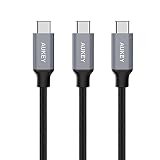 AUKEY USB C to USB C Cable, Type C Cable Braided Nylon (3-Pack 3.3ft/1m) for MacBook Pro, Nintendo Switch, Nexus 6P 5X, Google Pixel and More
