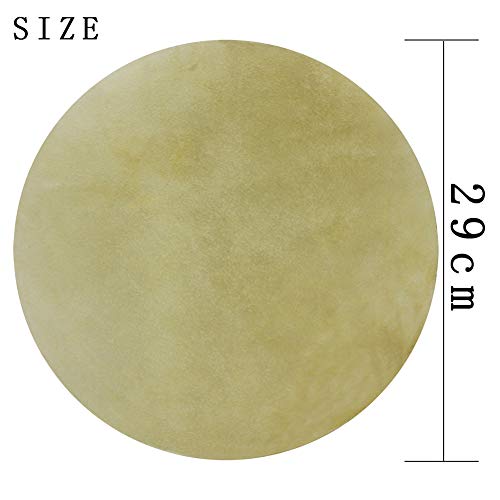 dezirZJjx Drum Skin,2Pcs 29/31cm Round Buffalo Leather African Bongo Drum Surface Skin Accessories 8.5 inch - Thumbnail 3