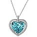 Lelekiss Halo SWAROVSKI Crystal Double Heart Pendant Necklace for Girls, Daughter, Girlfriend