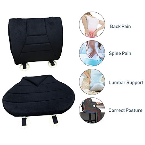 Big Hippo Orthopedic Seat Cushion and Lumbar Support Pillow for Car, Truck, Office Chair and Wheelchair - Car Seat Cushion for Lower Back, Tailbone, Hip, Coccyx & Sciatica Pain Relief 2PC
