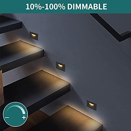 Kadision LED Outdoor Step Lights 120V, 3000K Warm White 3.5W 120lm