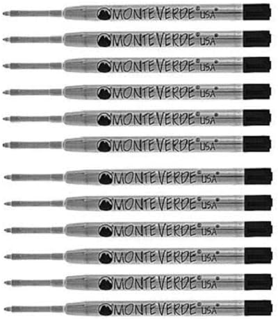 10 - Monteverde Ballpoint Refill to Fit Parker Ballpoint Pens, Extra Fine Point, P11, Soft Roll, (BULK PACKED) (Black)