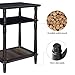 VASAGLE End Table, 3-Tier Telephone Table with Colorful Storage Shelf, Solid Wood Legs, No Tools Required, Sofa Side Table for Living Room, Hallway, Country Brown ULET21GL