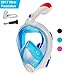 Dowellife Tubeless Full dry Full Face 180° Vision Diving Anti-Fog Snorkel Mask. No Chokes Water (blue, Small&Medium)