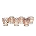 Hosley Set of 6 Metallic Rosegold Embossment Tealight Holder 3 Inch High. Ideal Gift for Wedding Party Favor Spa Home Bridal Reiki Meditation. W5