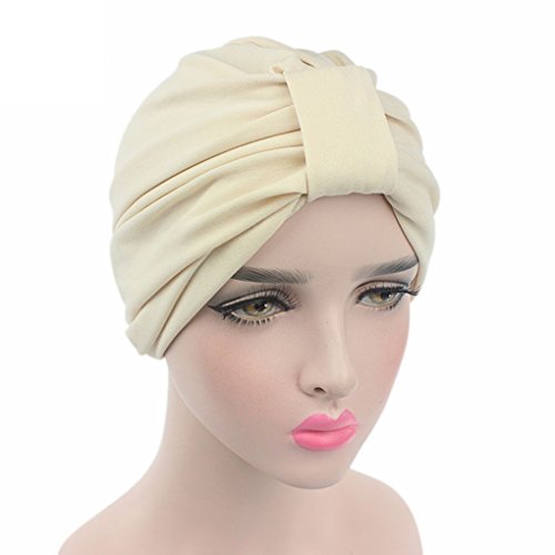 You May Women's Soild Color Hair Wrap Cover Up Indian Turban Hats Caps of Modal